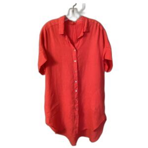 CUT LOOSE SIZE XL 100% LINEN OVERSIZED LAGENLOOK SHIRT DRESS